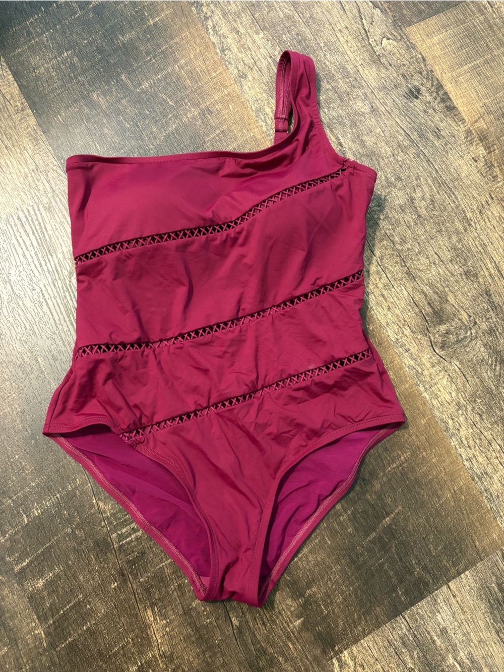 One-Shoulder Magenta One-Piece Swimsuit